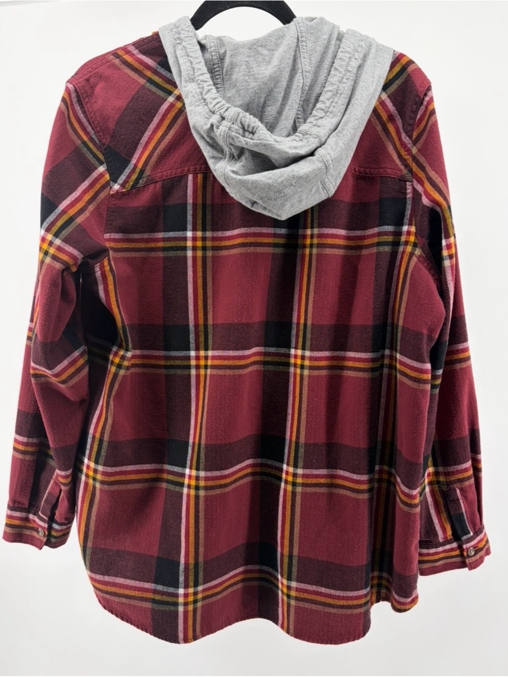 Natural Reflections Hooded Plaid‎ Flannel Long-Sleeve Shirt Ladies Women Size XL - Picture 3 of 7